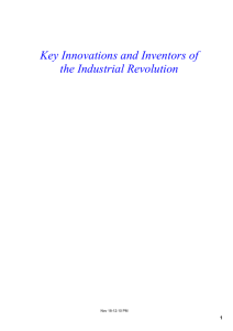Key Innovations and Inventors of the Industrial Revolution