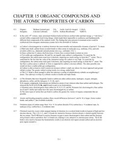 chapter 15 organic compounds and the atomic properties of carbon