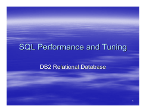 SQL Performance and Tuning