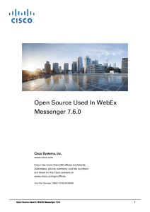 Open Source Used In WebEx Messenger 7.6.0