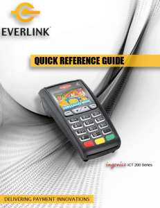 Ingenico iCT 200 Series Quick Reference Guide