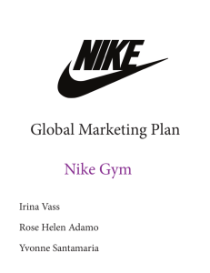 Global Marketing Plan Nike Gym