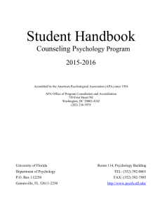 Counseling Psychology Student Handbook