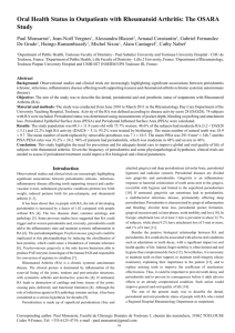 Oral Health Status in Outpatients with Rheumatoid Arthritis: The
