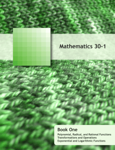 Full Workbook (Book One) - Math 30-1
