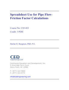Spreadsheet Use for Pipe Flow-Friction Factor