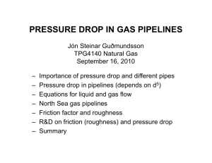 pressure drop in gas pipelines