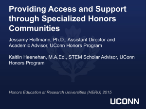 Providing Access and Support through Specialized Honors