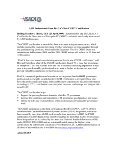 3,000 Professionals Earn ISACA's New CGEIT Certification Rolling