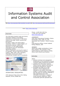 Information Systems Audit and Control Association