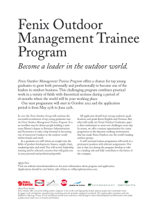 Fenix Outdoor Management Trainee Program