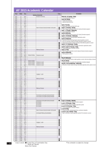 AY 2015 Academic Calendar with Detailed Schedule