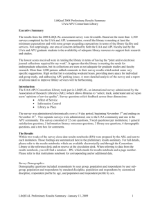 LibQual 2008 Preliminary Results Summary UAA/APU Consortium