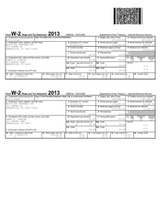 Form W-2Wage and Tax Statement 2013 OMB No. 1545