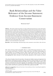Bank Relationships and the Value Relevance of the Income Statement