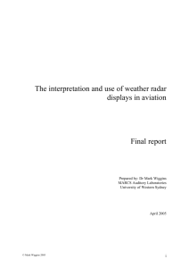 The interpretation and use of weather radar displays in aviation