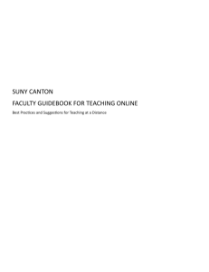 SUNY CANTON FACULTY GUIDEBOOK FOR TEACHING ONLINE