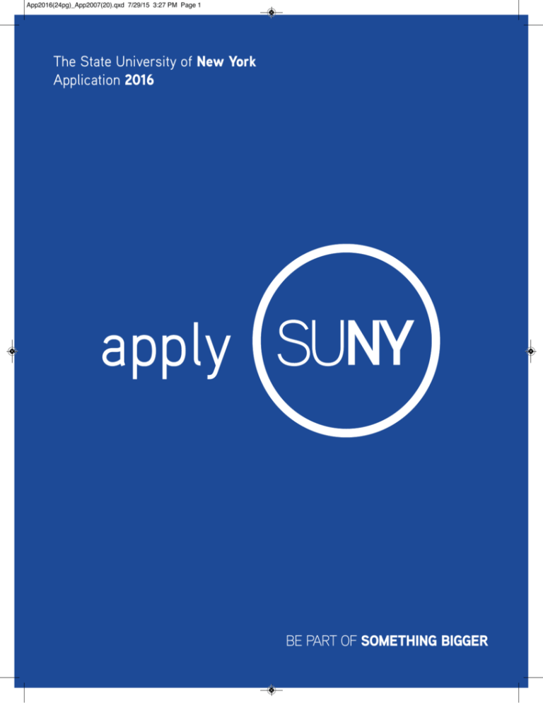SUNY Application State University of New York