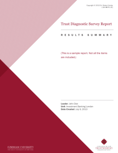 Trust Diagnostic Survey Report - Consortium for Trustworthy
