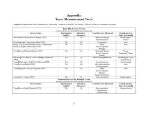 Appendix Team Measurement Tools