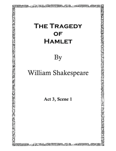 The Tragedy of Hamlet By William Shakespeare