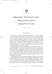 Market Structure: Monopolistic Competition