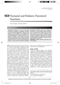 Neonatal and Pediatric Parenteral Nutrition
