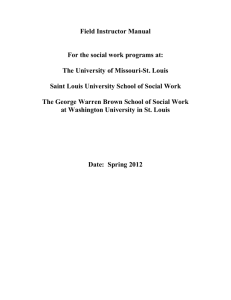 Field Instructor Manual For the social work programs at: The