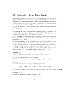 33 Probability: Some Basic Terms