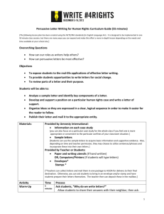 Persuasive Letter Writing for Human Rights Curriculum Guide (55