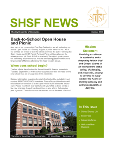 SHSF NEWS - The School of Sacred Heart Saint Francis de Sales