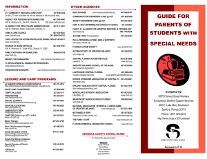 Brochure for Parents of students with Disabilities