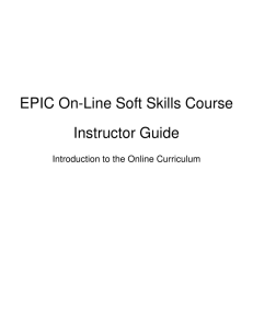 EPIC On-Line Soft Skills Course Instructor Guide - Connect