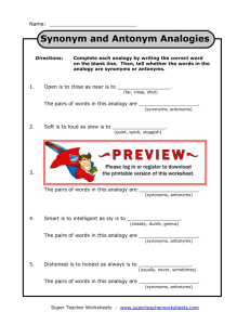 Synonym and Antonym Analogies