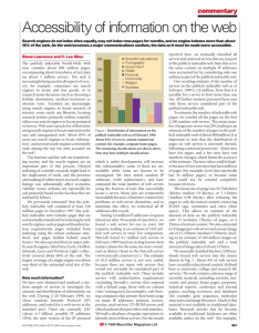 Accessibility of information on the web