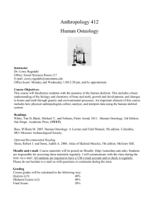 Anthropology 412 Human Osteology