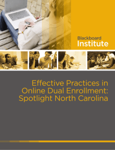 Effective Practices in Online Dual Enrollment: Spotlight