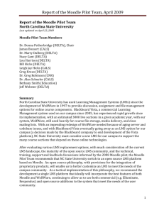 Draft Report of the Moodle Pilot Implementation Team, April 2009