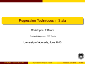 Regression Techniques in Stata - School of Economics