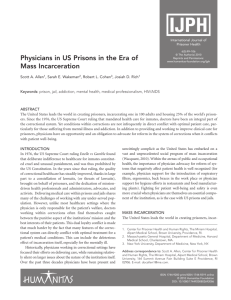 Physicians in US Prisons in the Era of Mass Incarceration