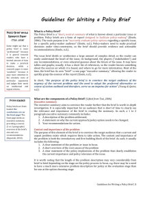 Guidelines for Writing a Policy Brief