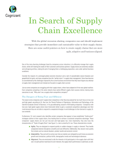 In Search of Supply Chain Excellence