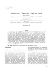 Investigation of Parameters of Compaction Testing