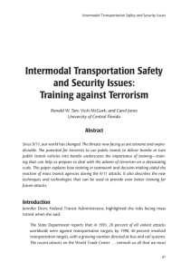 Intermodal Transportation Safety and Security Issues: Training