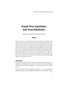 Transit Price Elasticities and Cross-Elasticities