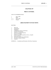 Price Control Act - Bahamas Laws On-Line