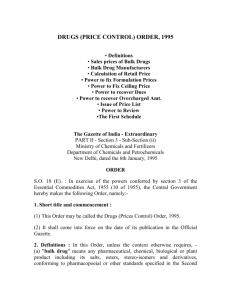drugs (price control) order, 1995