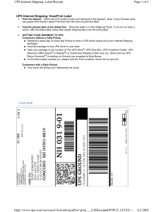 Page 1 of 5 UPS Internet Shipping: Label/Receipt 6/2/2008 https