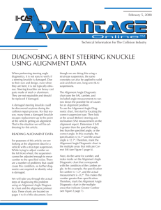 DIAGNOSING A BENT STEERING KNUCKLE USING ALIGNMENT