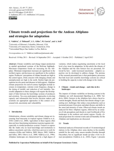 Climate trends and projections for the Andean Altiplano
